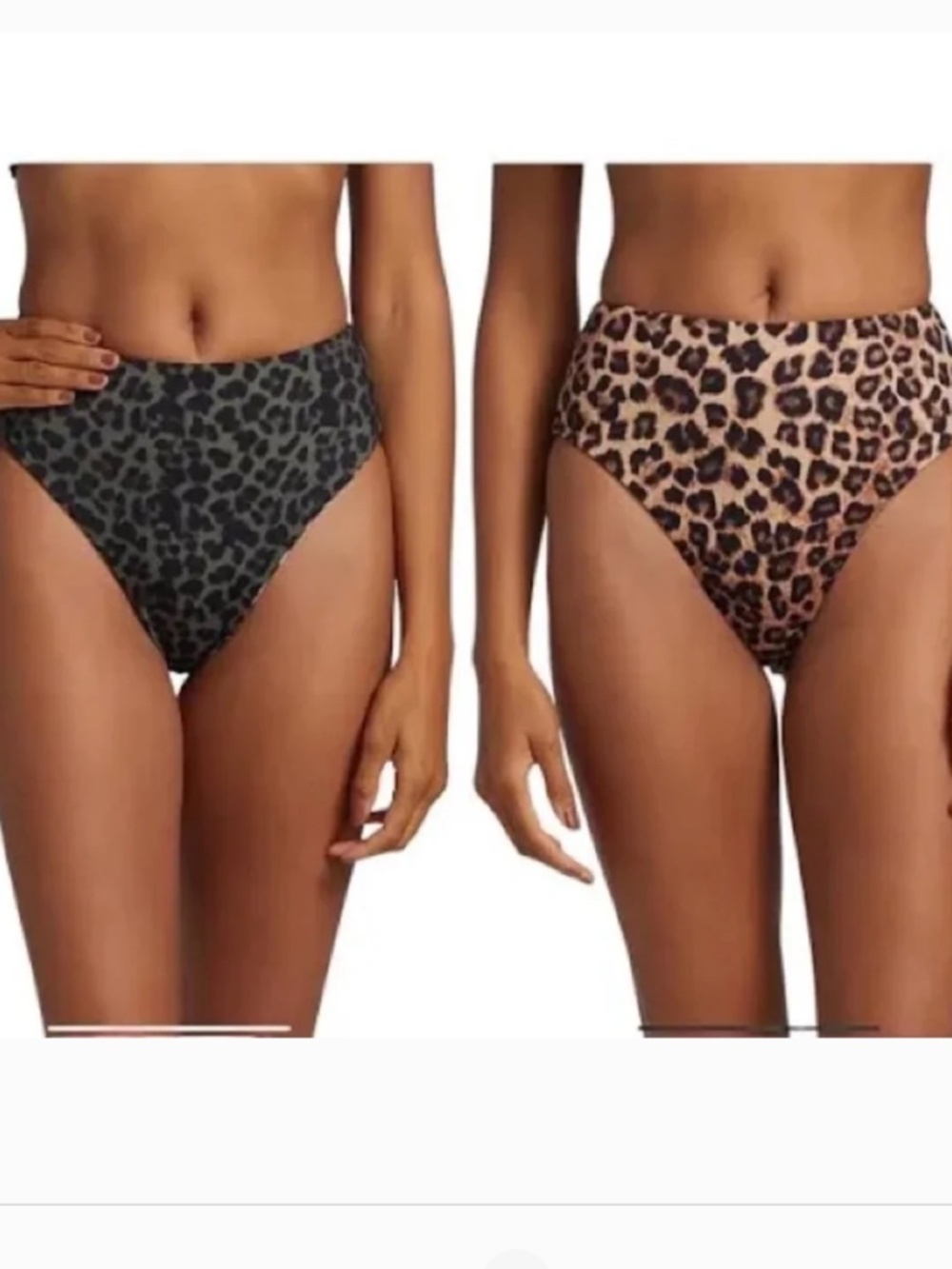Good American sz 5 reversible bikini bottom swimsuit leopard print 1XL